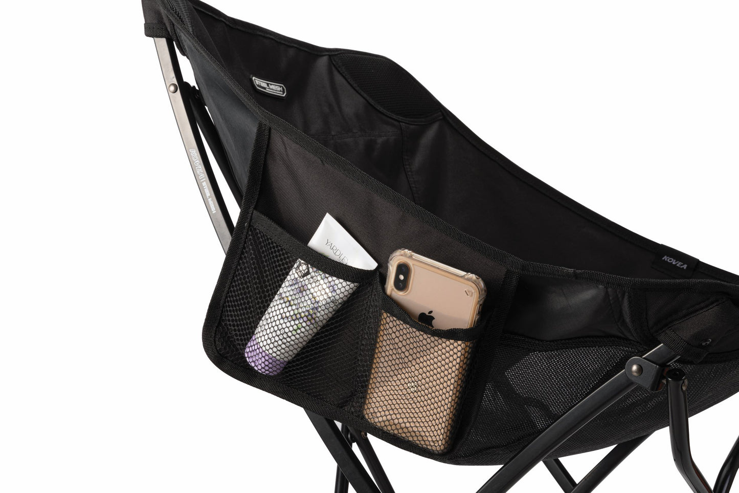 STEEL MESH ONE ACTION CHAIR (BLACK) - Kovea Camping Chair